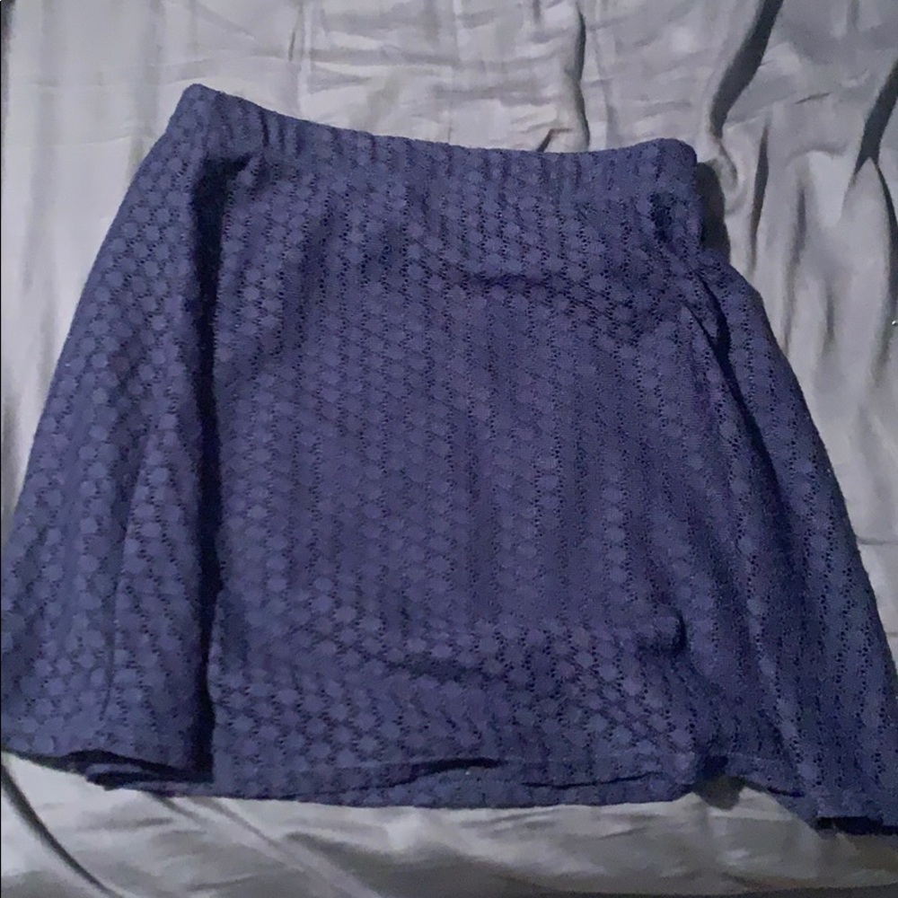 Navy blue flare skirt